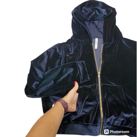 Fabletics| Cropped, Midnight Blue, Track Jacket/Hoodie | Size XXL - Picture 3 of 6